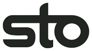 Black Sto logo composed of stylised rounded letters on a white background